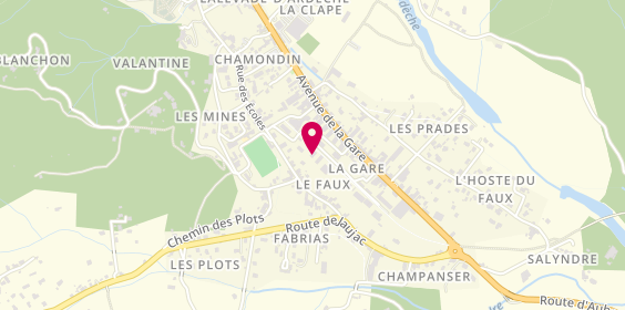 Plan de Lalevade Auto Bilan, Zone Artisanale de la Gare, 07380 Lalevade-d'Ardèche