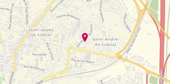 Plan de AS Auto Sécurité Contrôle technique Saint Andre de Cubzac, 5 Rue Georges Brassens, 33240 Saint-André-de-Cubzac