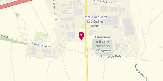 Plan de DEKRA, Zone Industrielle de la Plaine
135 Rue des Chartinières, 01120 Dagneux