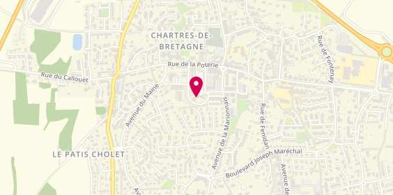 Plan de CTAC (Controle Technique Automobile Chartres), Rue Gustave Eiffel la Croix Aux Potiers, 35131 Chartres-de-Bretagne