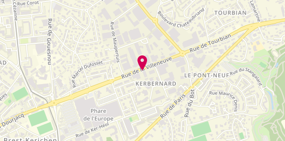 Plan de Centre contrôle technique DEKRA, 9 Rue de la Villeneuve, 29200 Brest