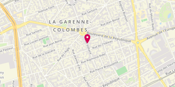 Plan de Contrôle technique Autosur la Garenne Colombes, 35 Rue Voltaire, 92250 La Garenne-Colombes